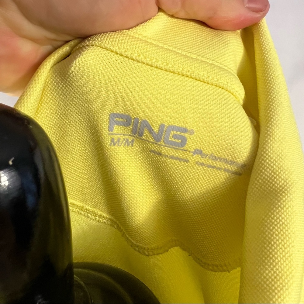 PING Golf Shirt Womens M Medium Yellow Collar Short Sleeve - Picture 3 of 3
